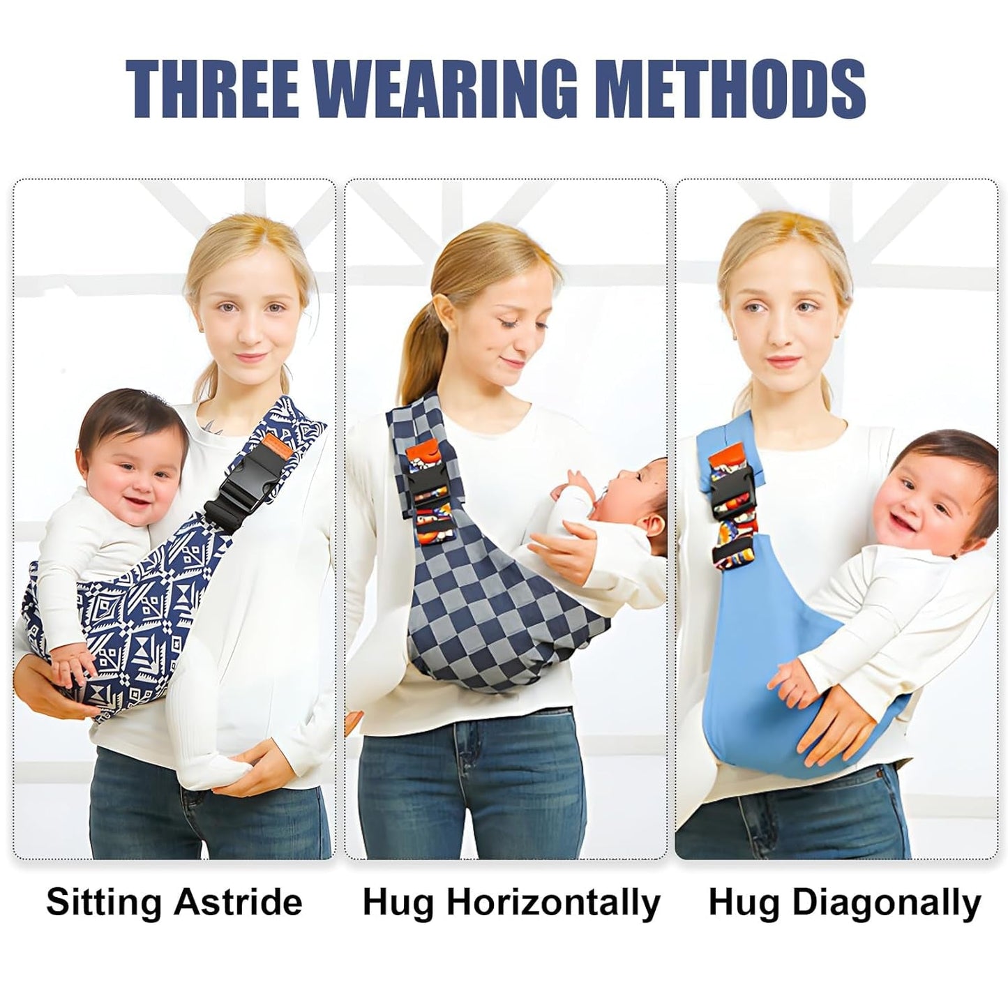 Baby Sling Carrier,Baby Carrier Newborn to Toddler,Adjustable and Lightweight Toddler Carrier(10-30Lbs),Baby Sling with Safety Buckle(Cloth,Brown)