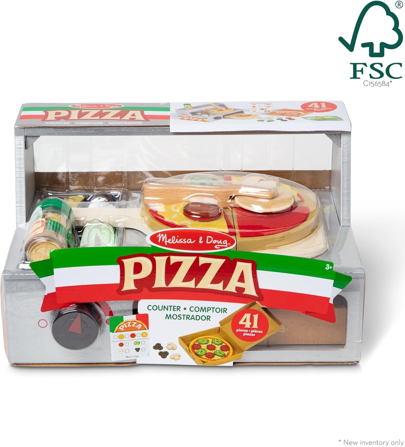 Top & Bake Wooden Pizza Counter Play Set (41 Pcs) - FSC Certified